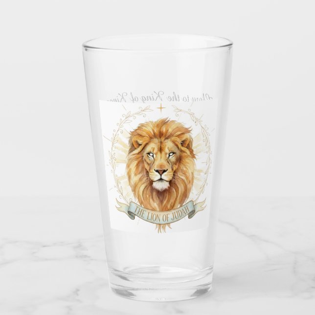 Verre Majestic Lion of Judah Christian Glass Tumbler  (Devant)