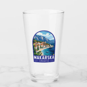 Verre Makarska Croatie Emblème d'art de voyage