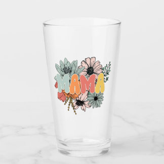 Verre Mama à fleurs rétro Comfort Colours®, fête des mèr