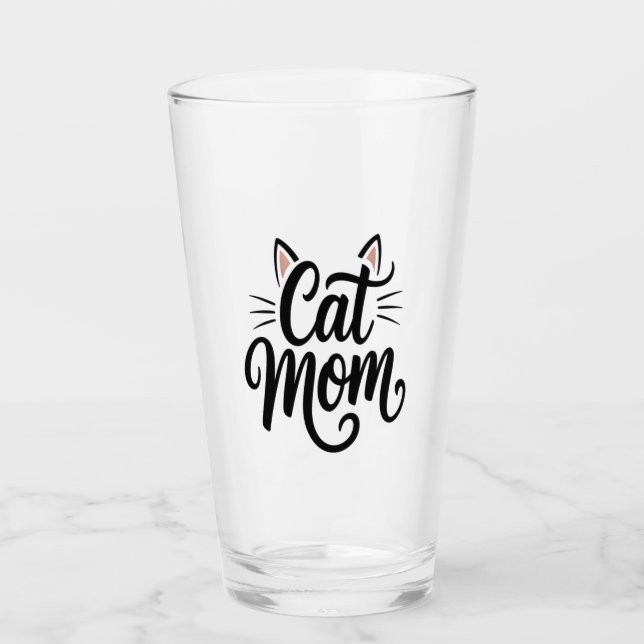 Verre Maman Chatte Moustaches et Oreilles (Devant)