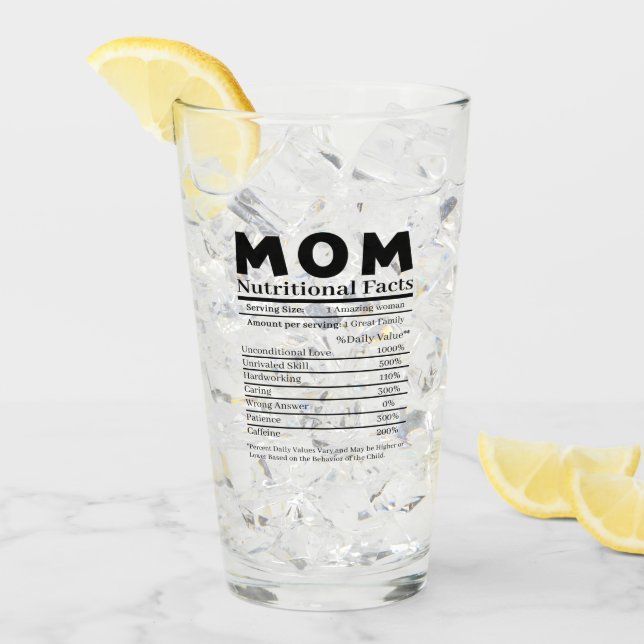 Verre Maman Faits nutritionnels (Devant glace)