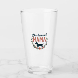 Verre Maman teckel vintage amoureux des chiens floraux v