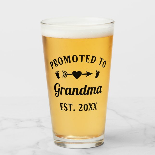 Verre Mamie Nonna Nanna Grand-mère promue grand-mère (Devant (rempli))