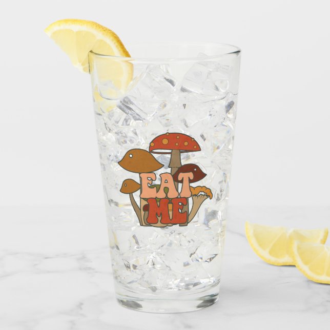 Verre "Mange-moi" - Conception Whimsical Mushroom (Devant glace)