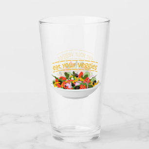 Verre Mangez vos Légumes Citer salade fraîche mélange bo