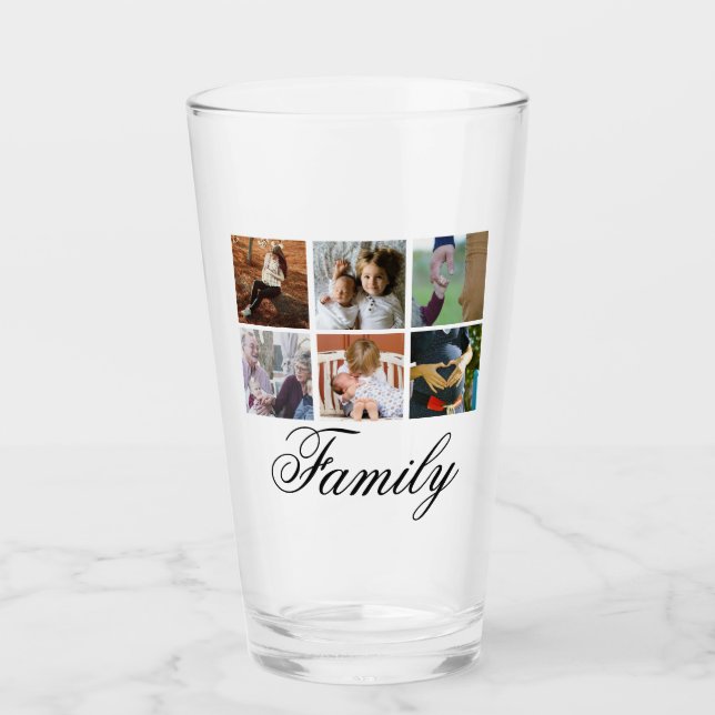 Verre Manuscrit moderne à la mode de famille de collage (Devant)