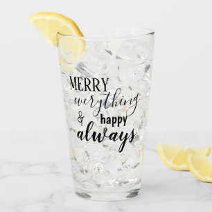 Verre Manuscrit noir joyeux tout et heureux toujours