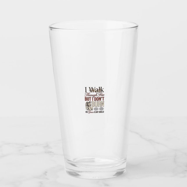 Verre Marche chrétienne à travers le feu vintage (Devant)