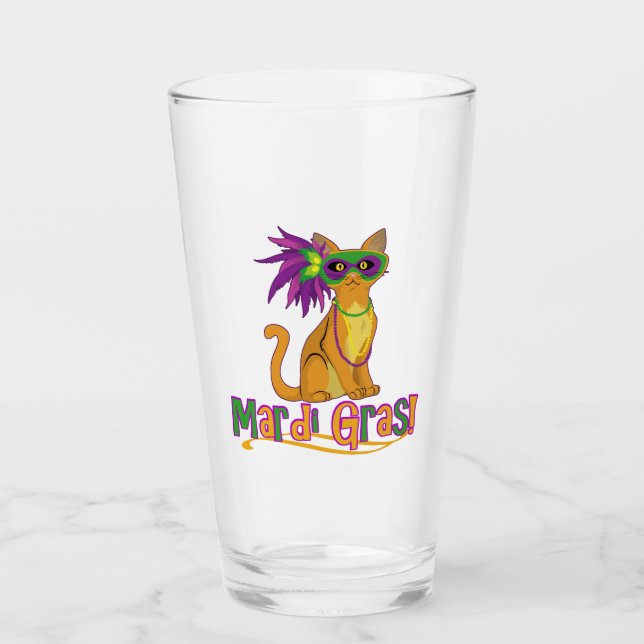 Verre Mardi Gras Chat (Devant)