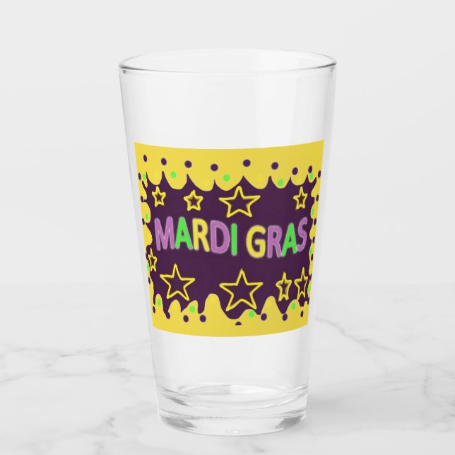 Verre Mardi Gras Design (Devant)