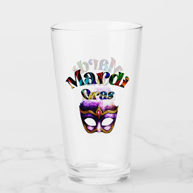 Verre Mardi Gras - Masque Violet Gras Mardi Nouvelle-Orl (Devant)