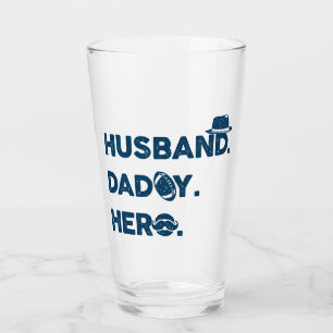 Verre Mari. Papa. Héros. Graphisme rétro