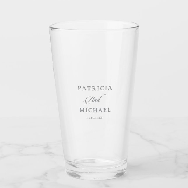 Verre Mariage Calligraphié Classique Chic  (Devant)