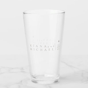 Verre Mariage de noms minimalistes de neutre chic Date I