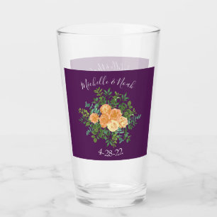 Verre Mariage de pêche violet Roses floraux