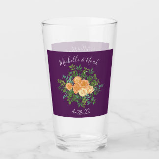 Verre Mariage de pêche violet Roses floraux