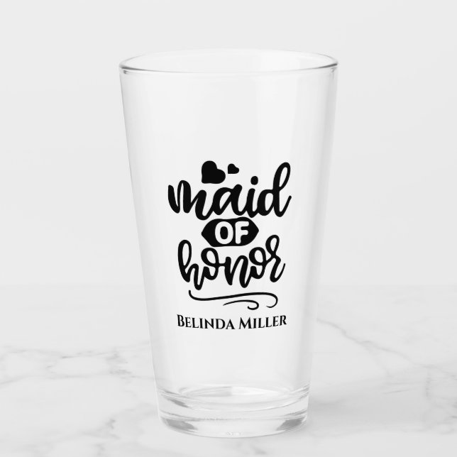 Verre Mariage de typographie personnalisée (Devant)