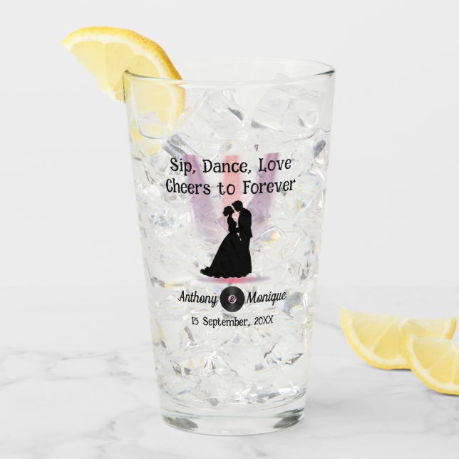 Verre Mariage Disco personnalisable (Devant glace)