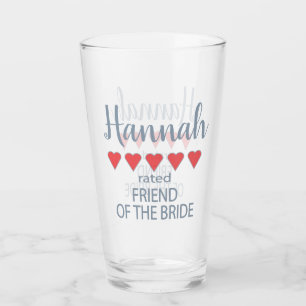 Verre Mariage et fête de mariage 5 Coeur Ami de la marié