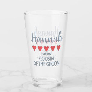 Verre Mariage et fête de mariage 5 Coeur Cousin de la sa