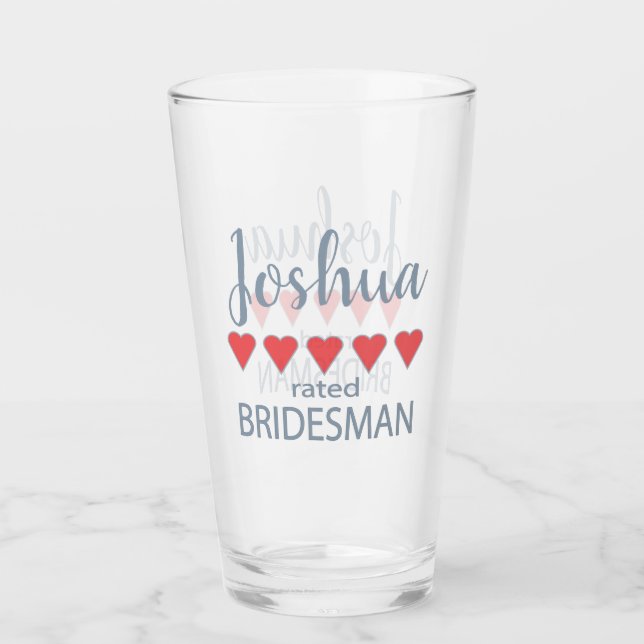 Verre Mariage et mariage 5 Coeur Bridesman (Devant)