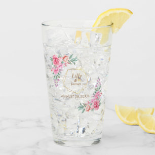 Verre Mariage rose floral