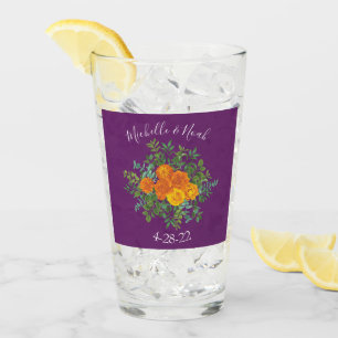 Verre Mariage Rose Orange Pourpre Printemps