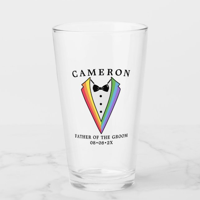 Verre Mariage Tuxedo Gay LGBTQ+ Père de la chambre (Devant)
