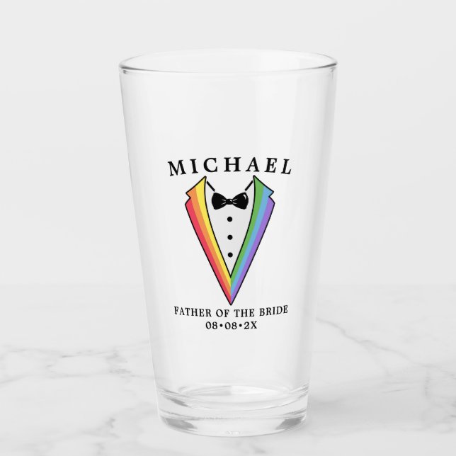 Verre Mariage Tuxedo Gay LGBTQ+ Père de la mariée (Devant)