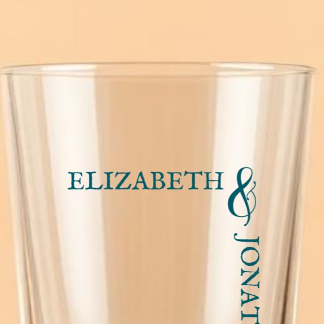 Verre Mariage Typographie Moderne Sarcelle Foncé (Créateur téléchargé)