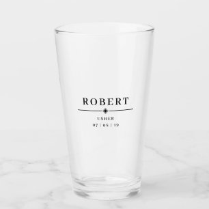 Verre Mariage USHER Nom personnalisé et point de date