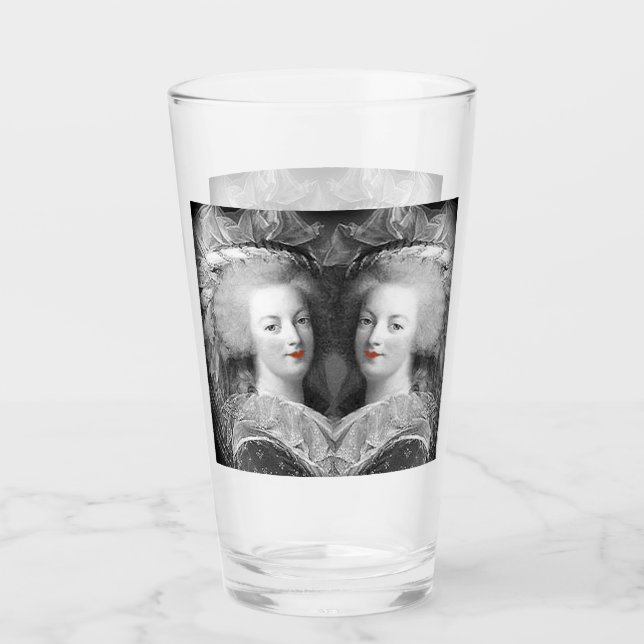 Verre Marie Antoinette collage noir et blanc (Devant)