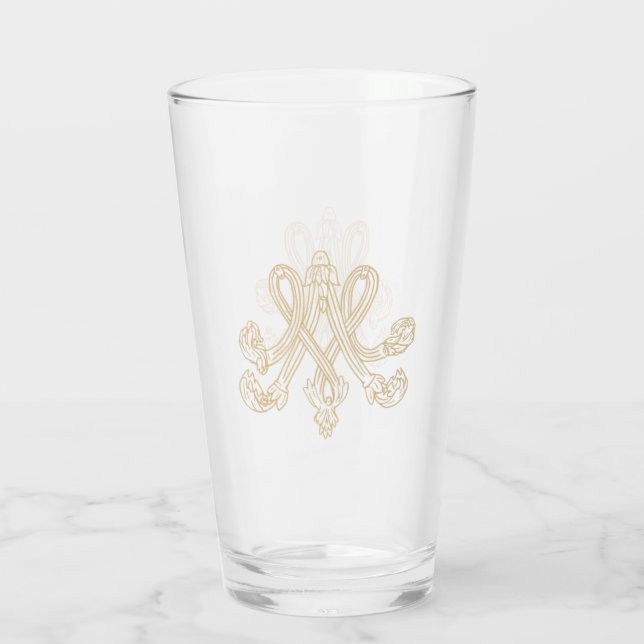 Verre Marie Antoinette - monogramme - monochagrin royal (Dos)