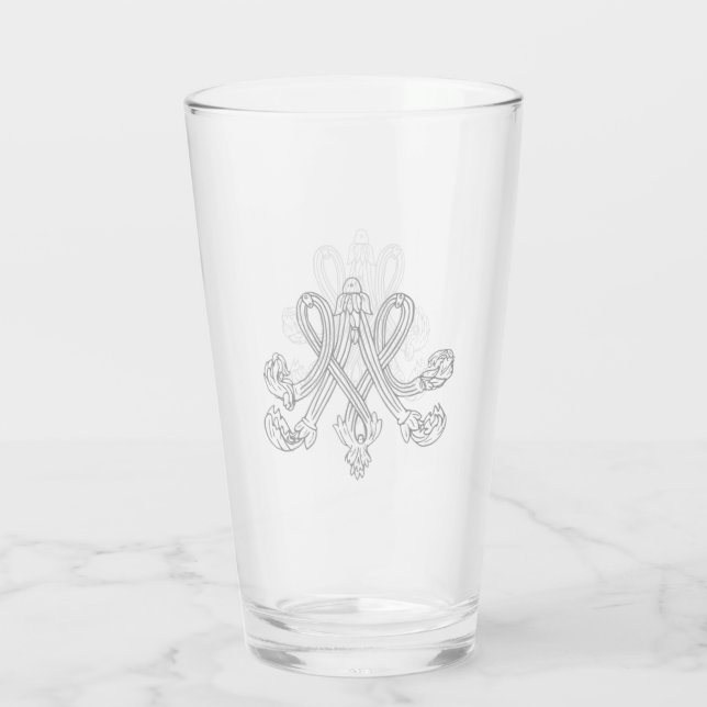Verre Marie Antoinette - monogramme - Royal monogram (Dos)