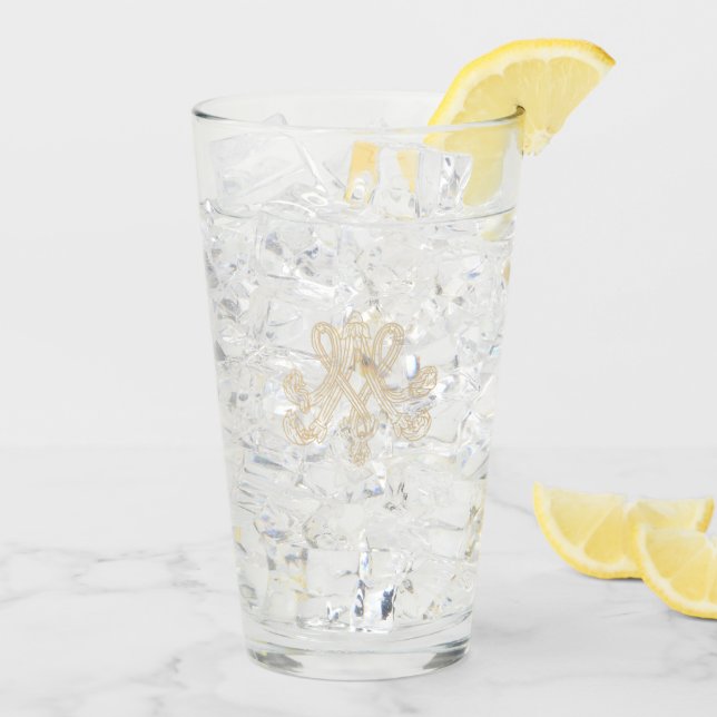 Verre Marie Antoinette - monogramme - Royal monogram (Dos glace)