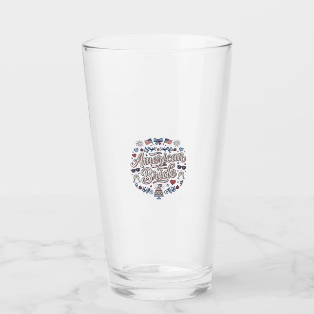 Verre Mariée Américaine Création Vectorielle De Mariage  (Devant)
