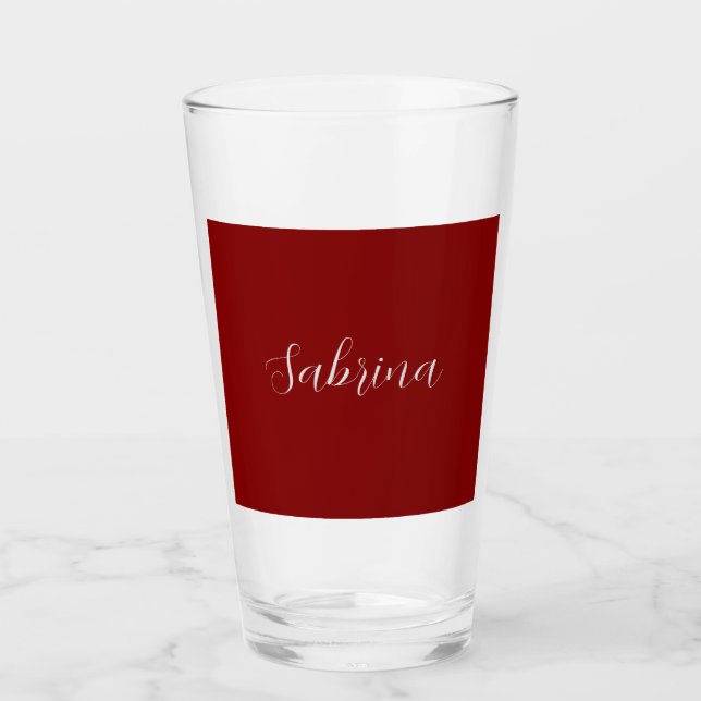 Verre Maroon Dark Red Professional Calligraphy Ajouter u (Devant)