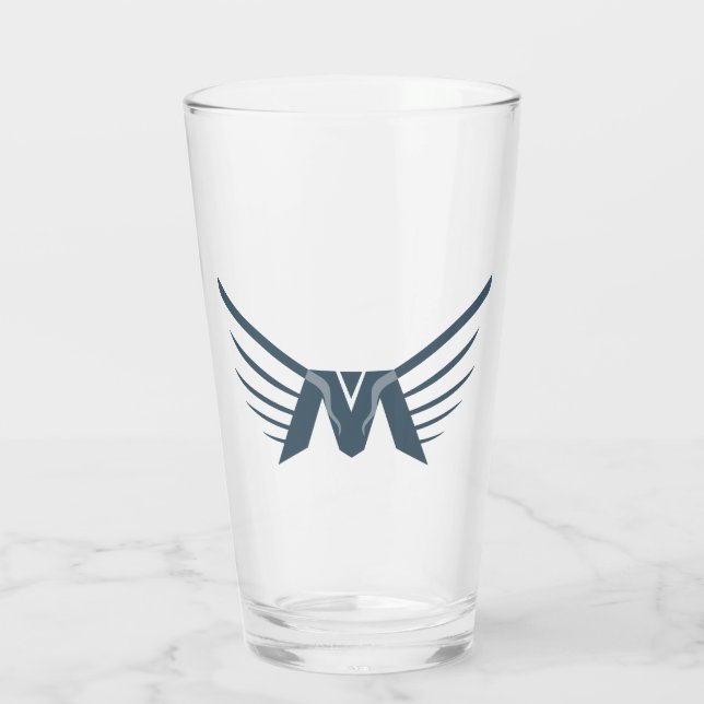 Verre Marque élégante aile lettre M (Dos)