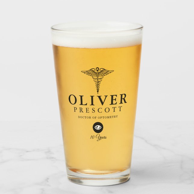 Verre Marqueur d'anniversaire de travail du (Devant (rempli))