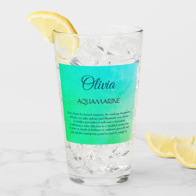 Verre Mars Birthstone Aquamarine design (Devant glace)