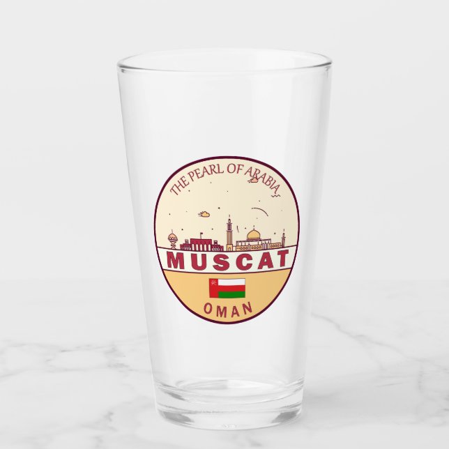 Verre Mascate Oman City Skyline Emblem (Devant)