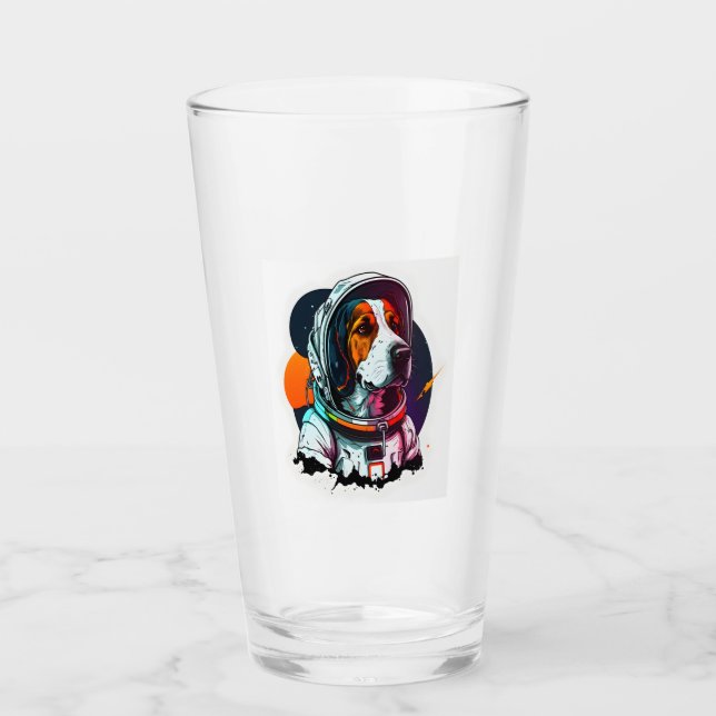 Verre Mascotte de chien Astronout (Devant)