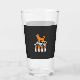 Verre Mascotte de vecteur de chiens en colère