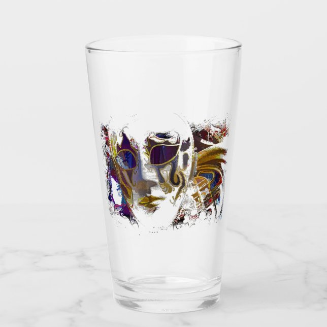 Verre Masque de Mardi Gras (Devant)