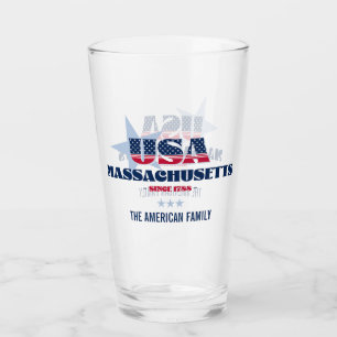 Verre Massachusetts Fierté patriotique Personnalisée