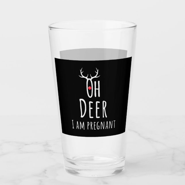 Verre Maternité Grossesse Enceinte Bébé Noël Cerf (Devant)