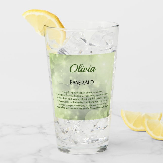 Verre May Birthstone Emerald design (Devant glace)
