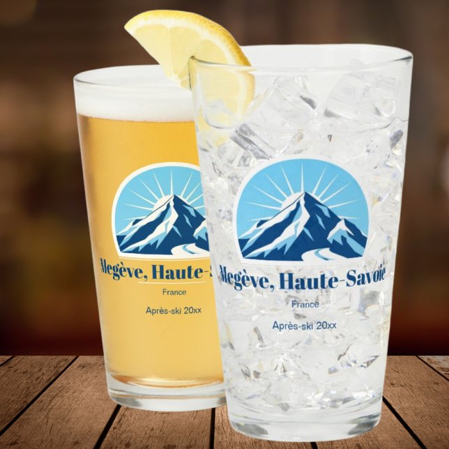 Verre Megève Haute-Savoie France ski resort beer (Créateur téléchargé)