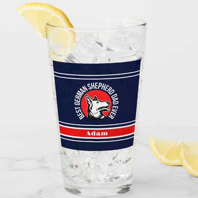 Verre Meilleur berger allemand personnalisé papa jamais (Créateur téléchargé)
