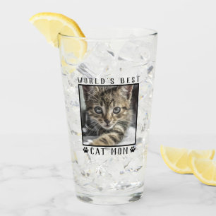 Verre Meilleur Chat Maman Empreintes de pattes Monde Cad